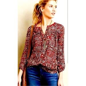 One September Anthropologie Boho Fall Blouse. Size Small.
